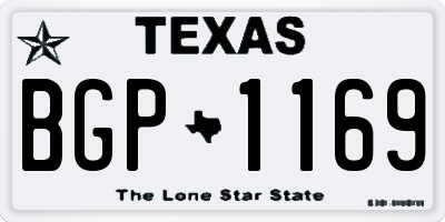 TX license plate BGP1169