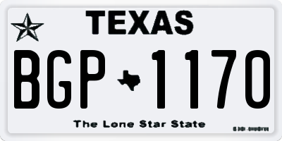 TX license plate BGP1170