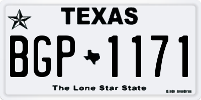 TX license plate BGP1171