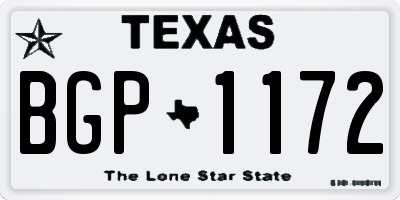 TX license plate BGP1172