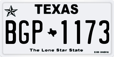 TX license plate BGP1173