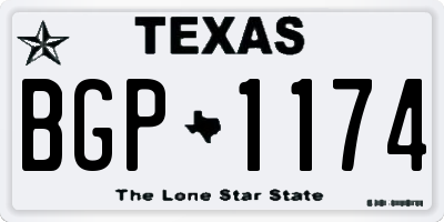 TX license plate BGP1174