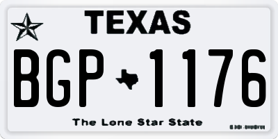 TX license plate BGP1176
