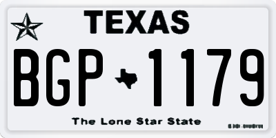 TX license plate BGP1179