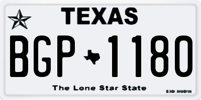 TX license plate BGP1180