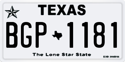 TX license plate BGP1181