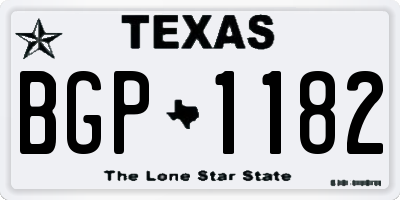 TX license plate BGP1182