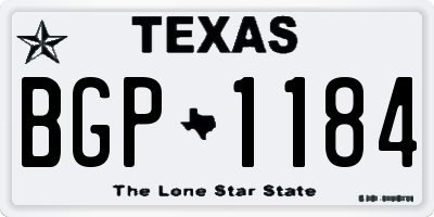 TX license plate BGP1184