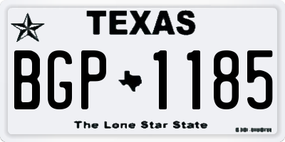 TX license plate BGP1185