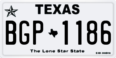 TX license plate BGP1186