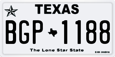TX license plate BGP1188