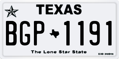 TX license plate BGP1191