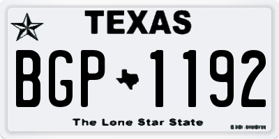 TX license plate BGP1192