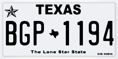 TX license plate BGP1194