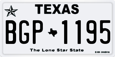 TX license plate BGP1195