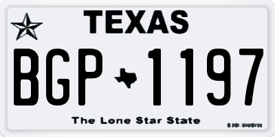 TX license plate BGP1197