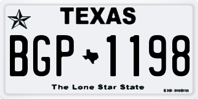 TX license plate BGP1198