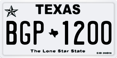 TX license plate BGP1200