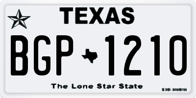 TX license plate BGP1210