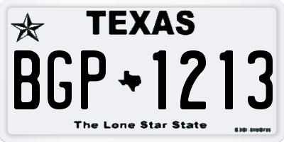 TX license plate BGP1213