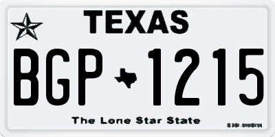 TX license plate BGP1215