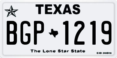 TX license plate BGP1219