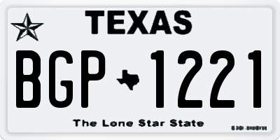 TX license plate BGP1221