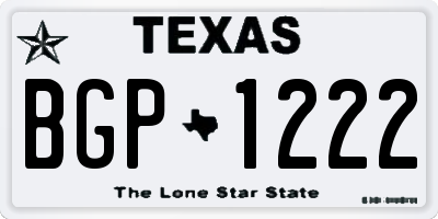 TX license plate BGP1222
