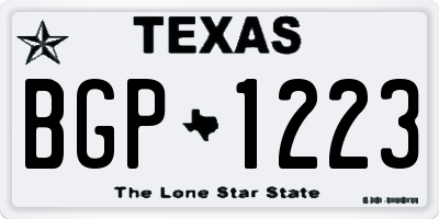 TX license plate BGP1223