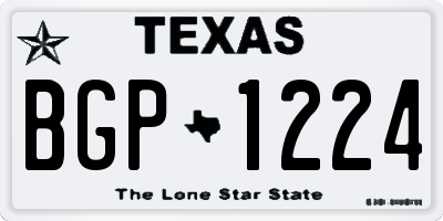 TX license plate BGP1224