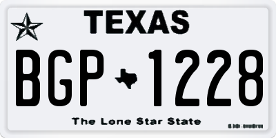 TX license plate BGP1228