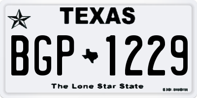 TX license plate BGP1229