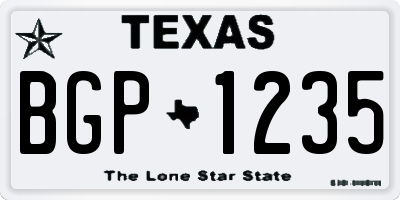 TX license plate BGP1235
