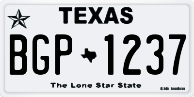 TX license plate BGP1237