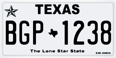 TX license plate BGP1238