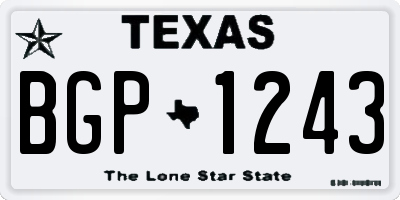 TX license plate BGP1243