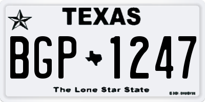 TX license plate BGP1247
