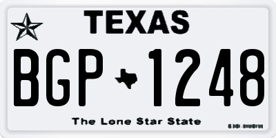 TX license plate BGP1248