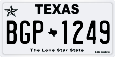 TX license plate BGP1249