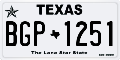 TX license plate BGP1251
