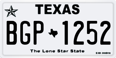 TX license plate BGP1252