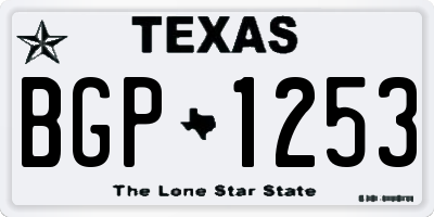 TX license plate BGP1253