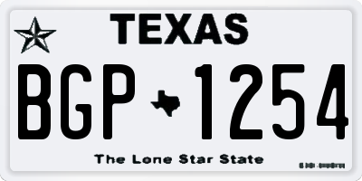 TX license plate BGP1254
