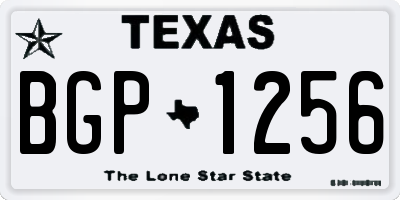 TX license plate BGP1256