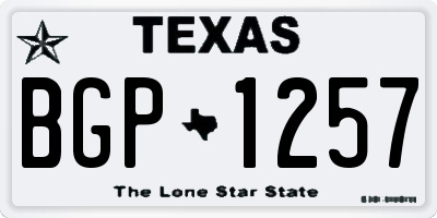 TX license plate BGP1257