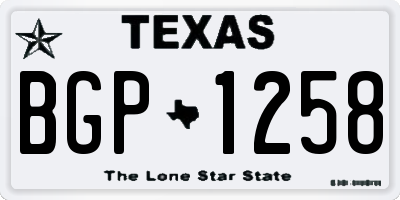 TX license plate BGP1258