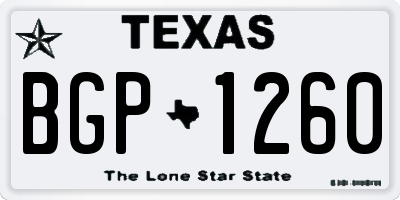 TX license plate BGP1260