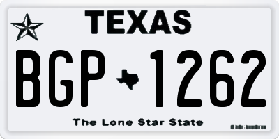 TX license plate BGP1262