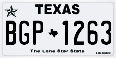 TX license plate BGP1263