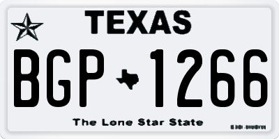 TX license plate BGP1266